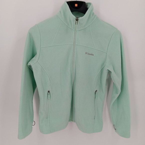 COLUMBIA JACKET WOMEN MEDIUM GREEN FLEECE FULL ZIP LONG SLEEVE SWEATSHIRT OUTDOO - Picture 15 of 15